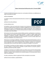 Convenio Constitutivo Del Banco Internacional de Reconstrucción y Fomento (BIRF)