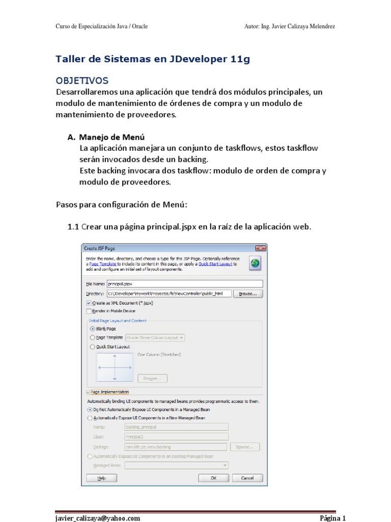 Curso Java: Aplicación en JDeveloper | PDF | Java (lenguaje de ...
