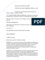 Ley Municipal para El Estado de Nayarit