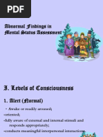 Abnormal Findings in Mental Status Assessment