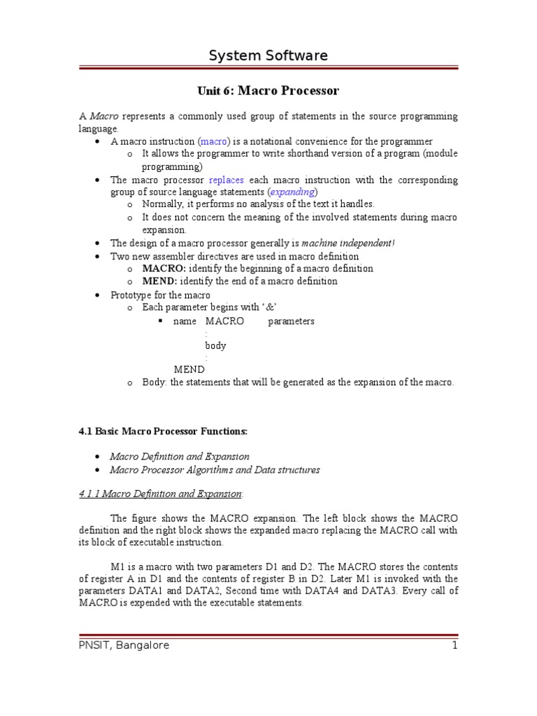 System Software Notes 5TH Sem Vtu | PDF | Parameter (Computer ...