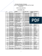 OUT Selected Applicants Academic Year 2012-2013 -BATCH 4 (With Registration Nos)