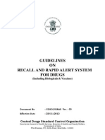 Guidlines On Recall by CDSCO