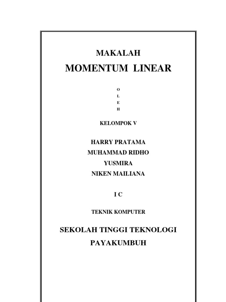 Makalah Momentum Dan Impuls1