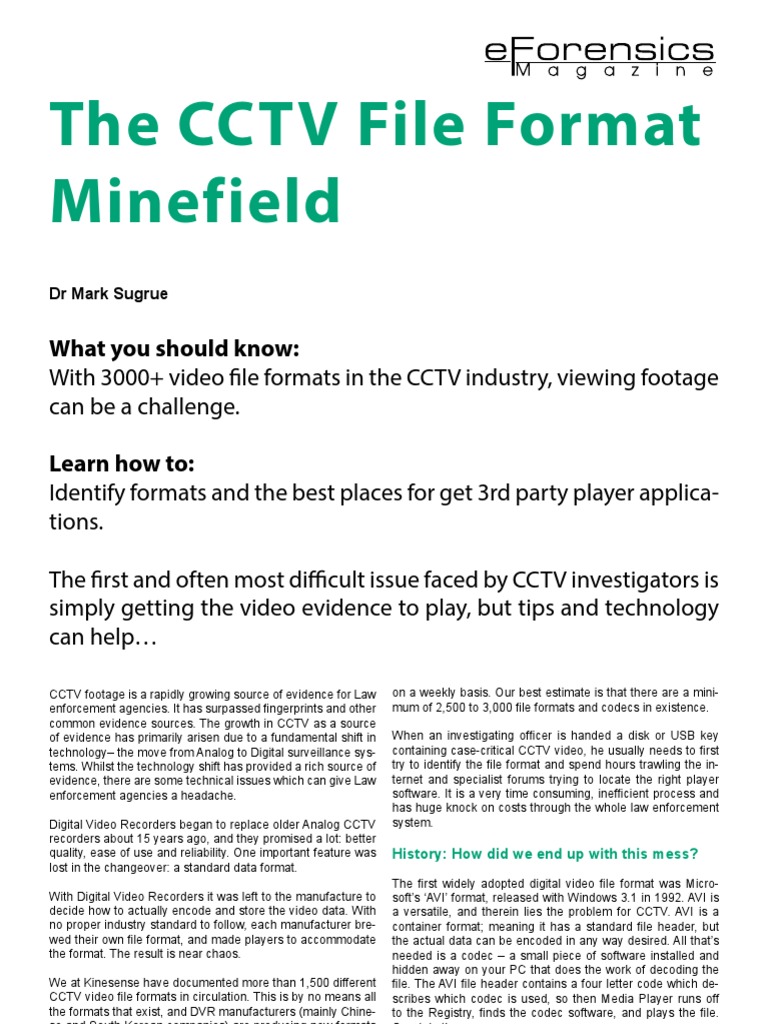 CCTV Video Format Challenges | PDF | Closed Circuit Television | File ...