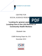 Looking For Greener Pastures': Locating Care in The Life Histories of Community Health Workers