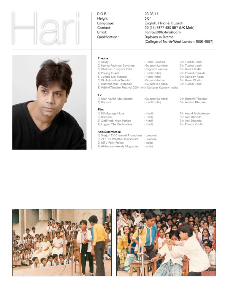 Theatre and Film Works of Hari Raval | PDF