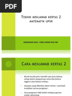 Teknik Menjawab Kertas 2 Matematik Upsr