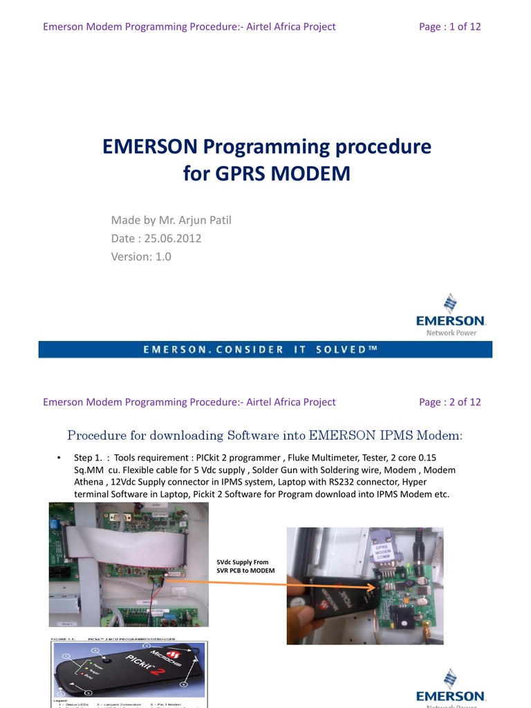 Emerson GPRS Modem Programming Guide | PDF | Modem | Electrical Connector