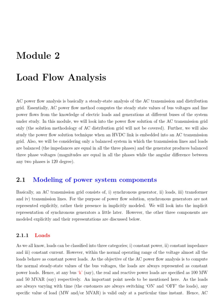 Load Flow Matrices IIT Roorkee Notes NPTEL PDF Transmission Line