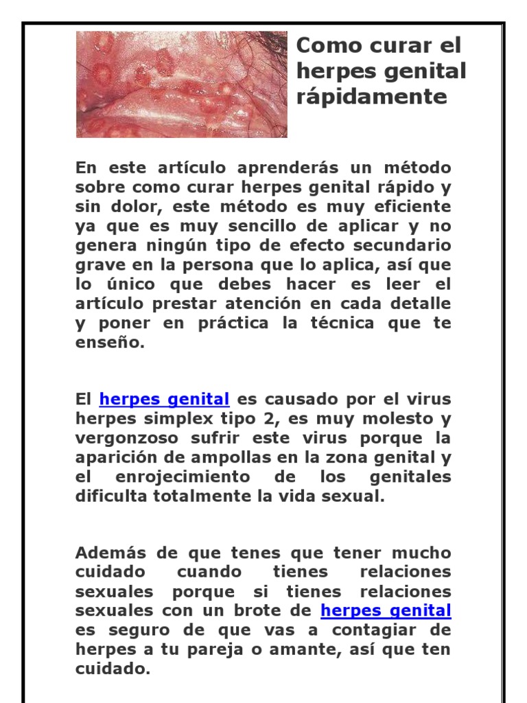 herpes genital aparicion