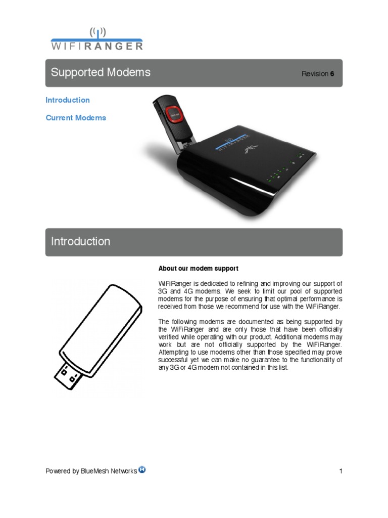 Wifiranger Supportedmodems Rev6 | PDF