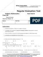 Regular Evaluation Test 2 Maths+Science VII A