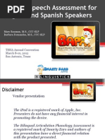 An iPad Speech Assessment for English and Spanish Speakers