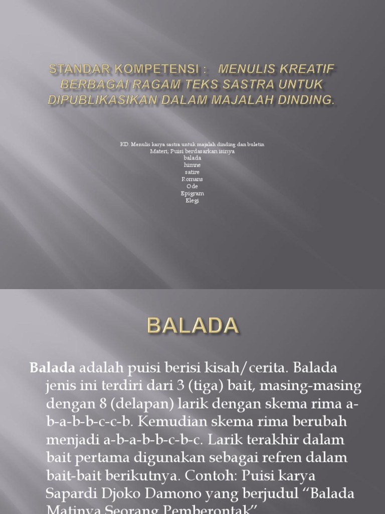 Jenis Puisi Berdasarkan Isi
