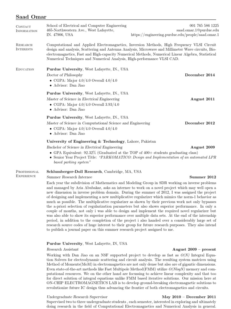Resume | PDF | Technology & Engineering