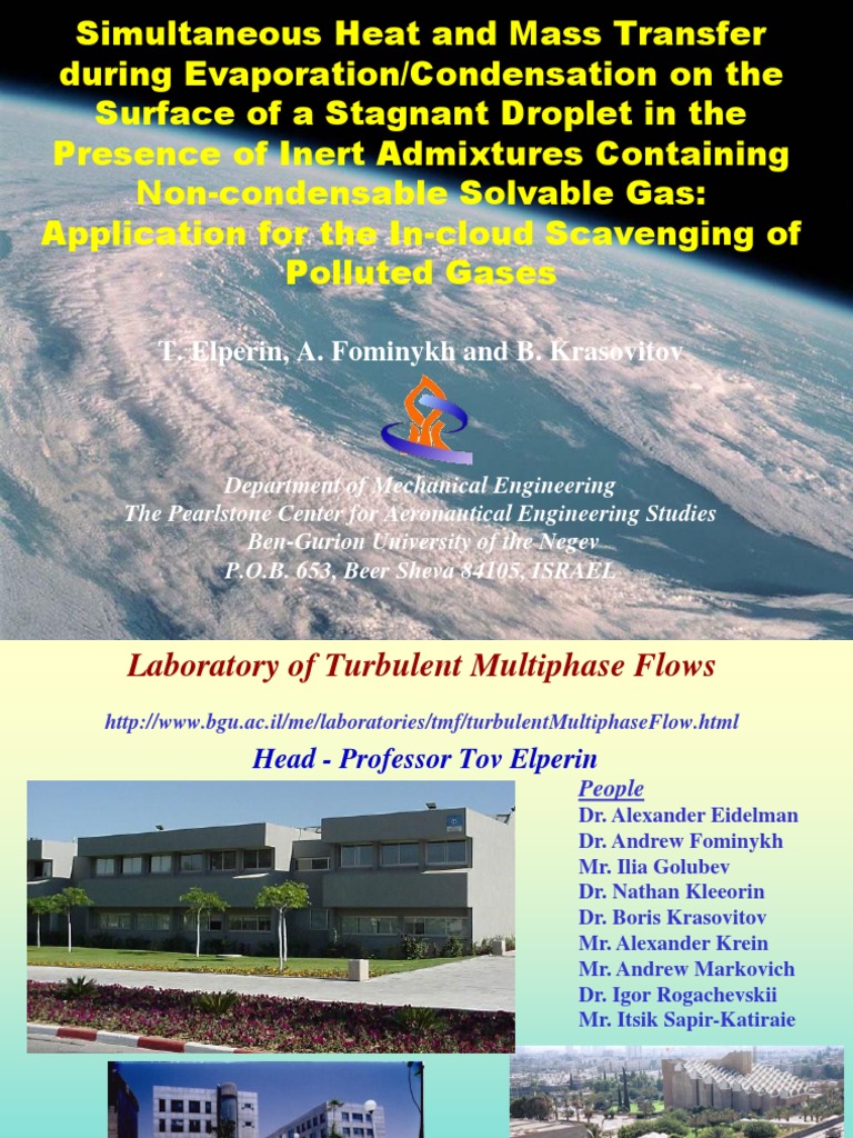 Simultaneous Heat and Mass Transfer Presentation | PDF | Evaporation ...