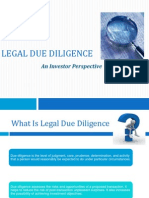Legal Due Diligence: An Investors Perspective