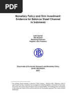 Download Monetary Policy and Firm Investment in Indonesia by njprastowo SN11427101 doc pdf