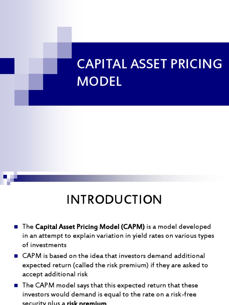 Capital Asset Pricing Model Guide | PDF | Capital Asset Pricing Model ...