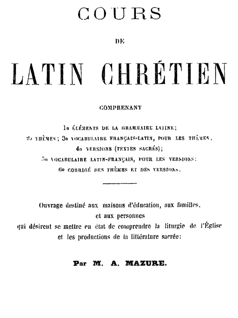 Cours de Latin Chretien