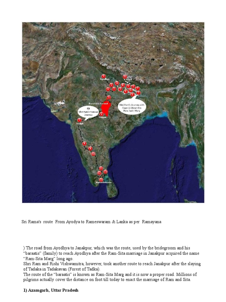 Tracing the Sacred Journey Key Places Along Lord Rama's Route from