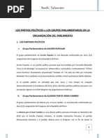 Partidos Politicos y Los Grupos Parlamentarios en La Organizacion Del Congreso