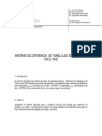 Informe de Diferencia de Tonelajes en El TAJO y en El PAD