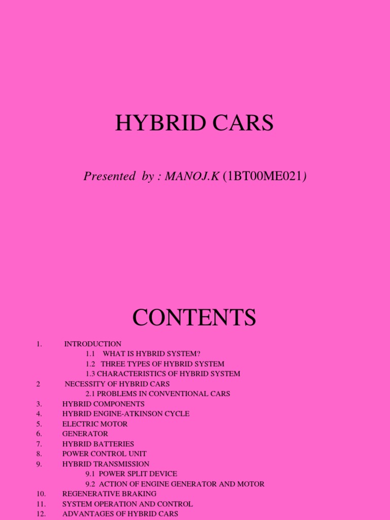 Hybrid Car PDF Hybrid Vehicle Hybrid Electric Vehicle