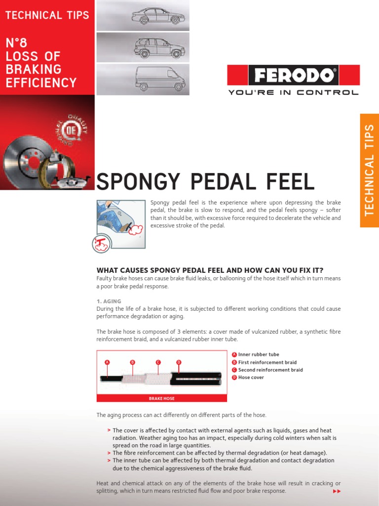 Spongy Pedal Feel Brake Vehicles