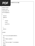 Chapter 6 Question 5: To Print The Reverse Digit