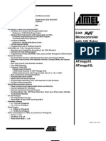 8-Bit Microcontroller With 16K Bytes In-System Programmable Flash Atmega16 Atmega16L