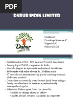 Dabur India Limited: Sinthu.S Pradeep Kumar.C Vignesh.C Sabarish.M