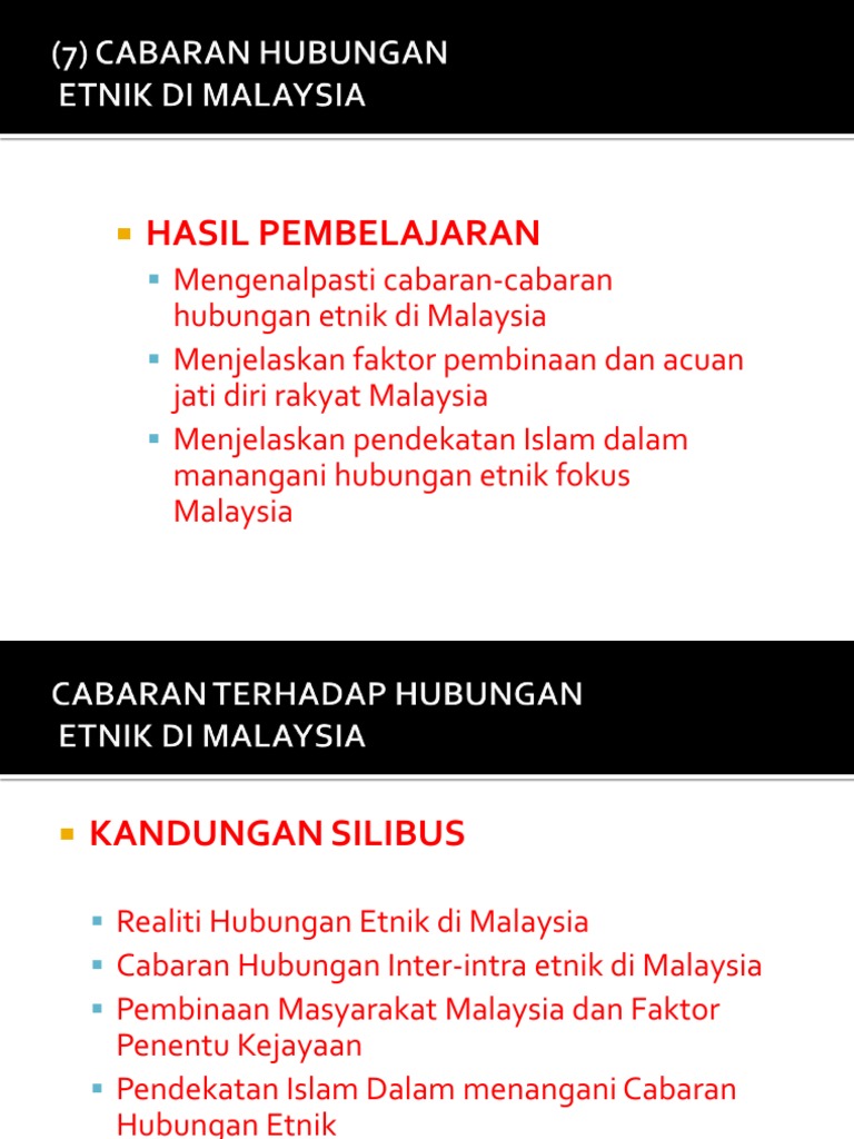 Kuliah 7 Cabaran Terhadap Hubungan Etnik Di Malaysia Dan Globalnew Microsoft Powerpoint Presentation Pdf