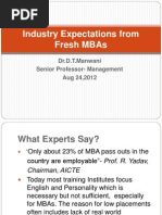 Industry Expectations From Fresh MBAs -R
