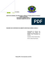 Química Geral II - Resumo dos Conteúdos