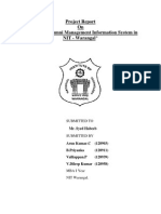 Project Report On "Student & Alumni Management Information System in NIT - Warangal"