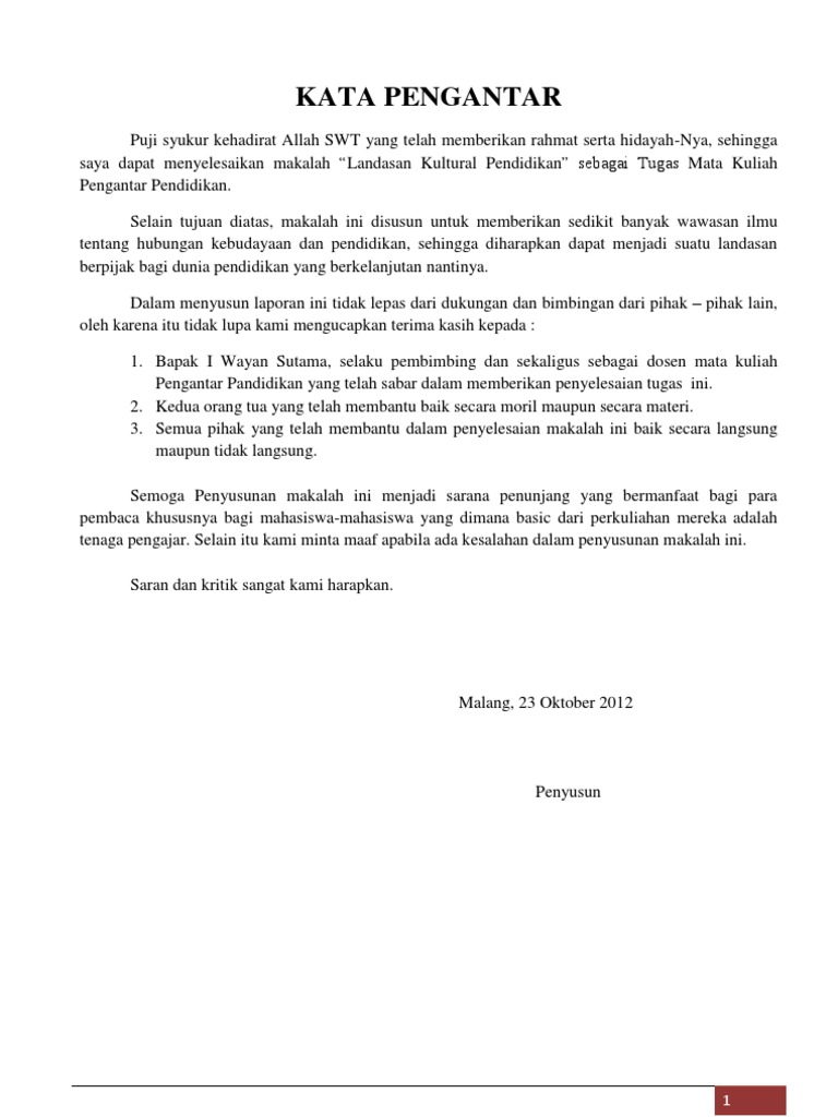 Landasan Kultural Pendidikan