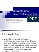 Brevi Istruzioni Su Come Fare Una Tesi