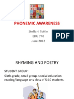 Phonemic Awareness: Steffani Tuttle EDU 740 June 2012