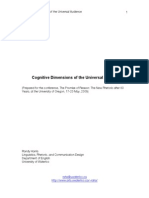 Cognitive Dimensions of The Universal Audience: Raha@uwaterloo - Ca