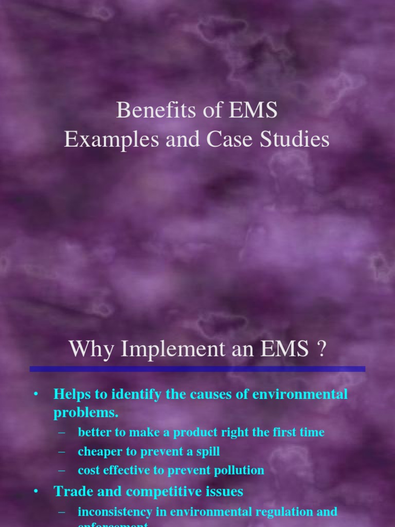 Benefits of EMS Examples and Case Studies PDF Regulatory Compliance