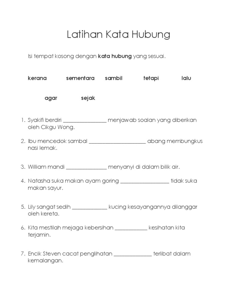 Latihan Kata Hubung