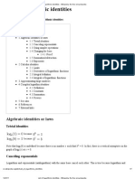 List of Logarithmic Identities