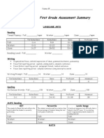 2011-2012 Assessment Cover Sheet
