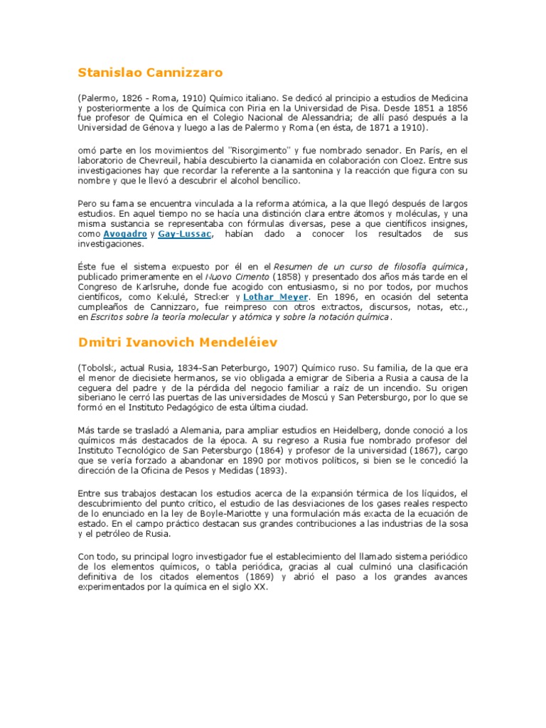 La reforma atómica de Cannizzaro y