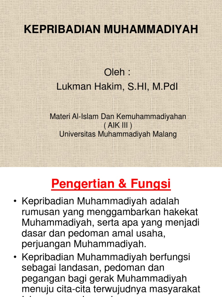 Kepribadian Muhammadiyah Terbaru