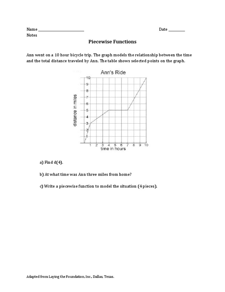 Piecewise Functions Notes and Problems | PDF
