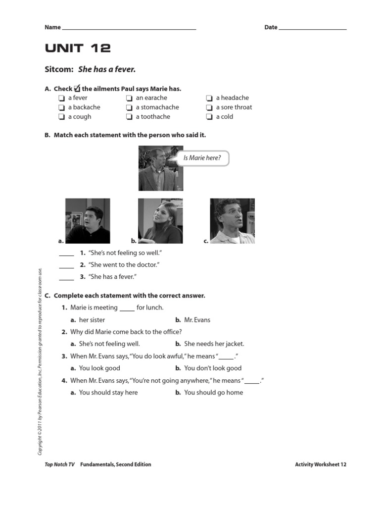 UNIT 12 Video Worksheets PDF