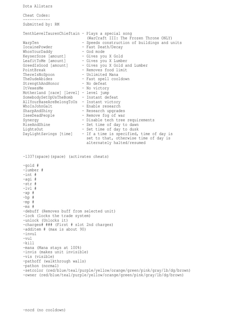 Cheat Dota | PDF | Cheating In Video Games | Leisure Activities